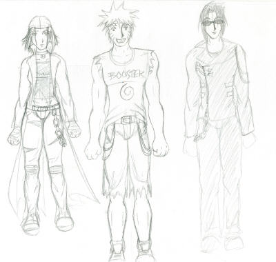 Naruto AUfic character sketches