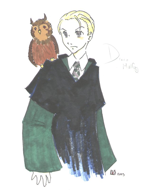 Anime-style Draco (and owl)
